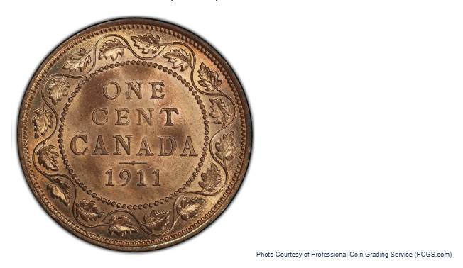 One Cent Canada 1911 George V